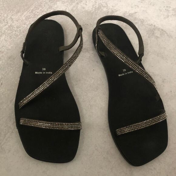 Free People Black Crystal Cove Sandal NEW - Picture 2 of 8